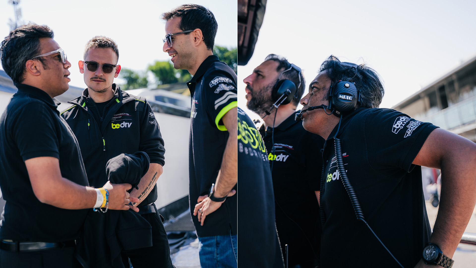 Team meccanici Porsche al lavoro durante un pit stop
